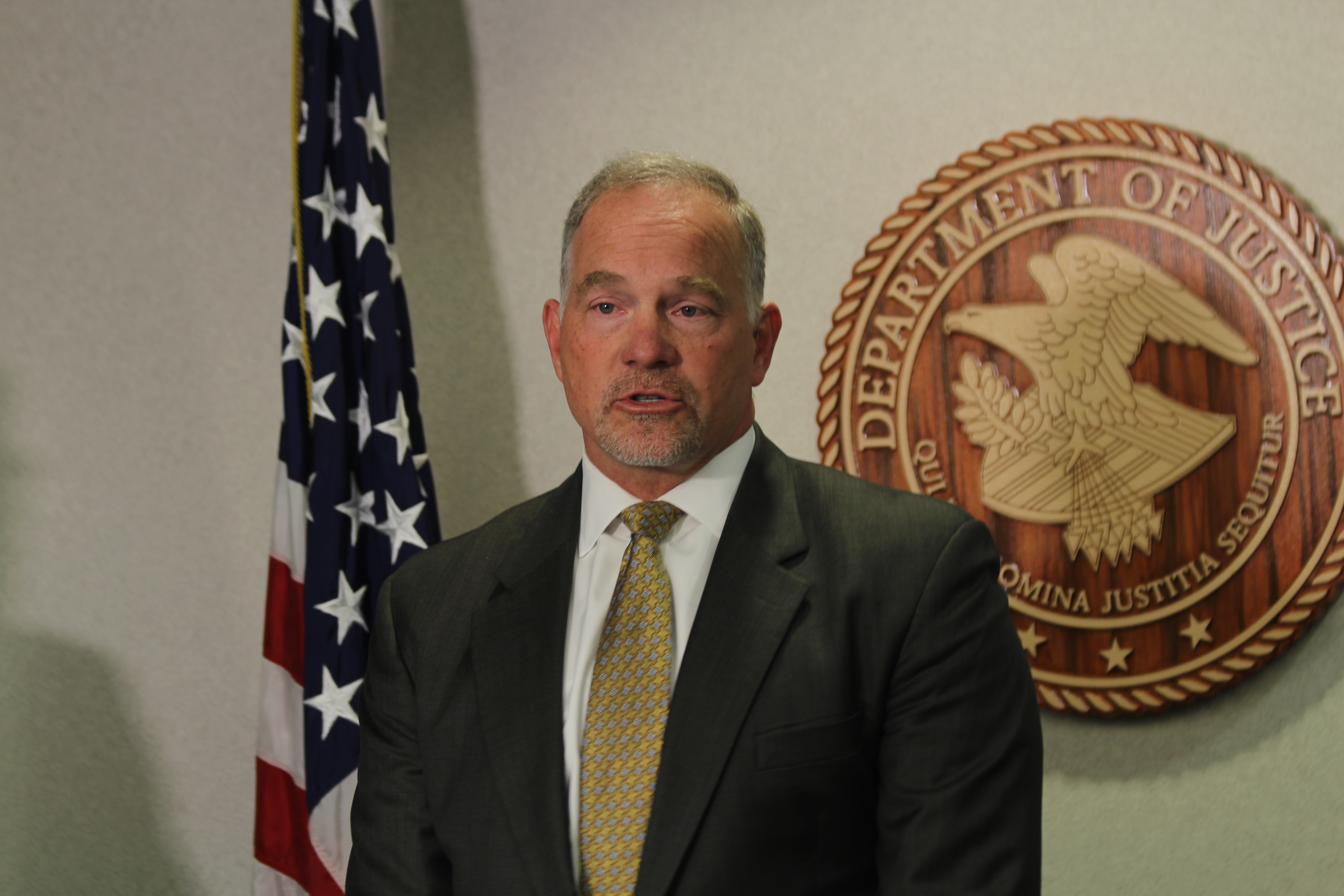 FBI special agent-in-charge Marlin Ritzman talks during a joint news conference Thursday, July 27, 2017, between Coast Guard, the U.S. Attorney's Office and the Federal Bureau of Investigation in regards to the charges in the death of Kristy Manzanarez. Her husband, Kenneth Ray Manzanarez is charged in her murder aboard the Emerald Princess cruise ship in Southeast Alaska. (Photo by Wesley Early/Alaska Public Media)