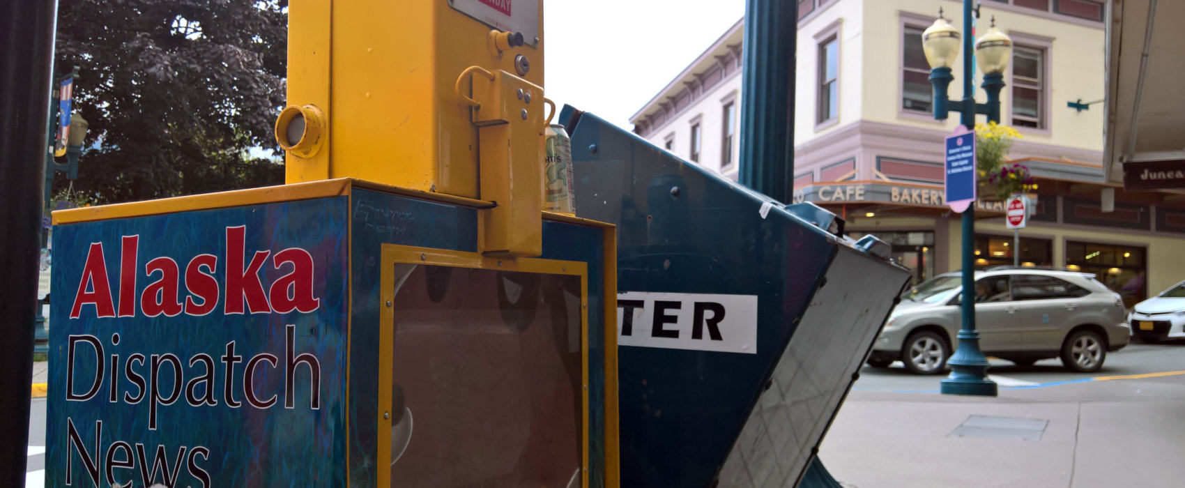 On Aug. 14, 2017, the sidewalk near the corner of Front and Seward streets had one of the few Alaska Dispatch News vending machines in Juneau. In September that year, the paper was purchased and later rebranded back to the Anchorage Daily News.