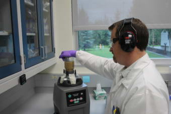 The food safety lab at the department of environmental conservation. (Photo by Henry Leasia/Alaska Public)