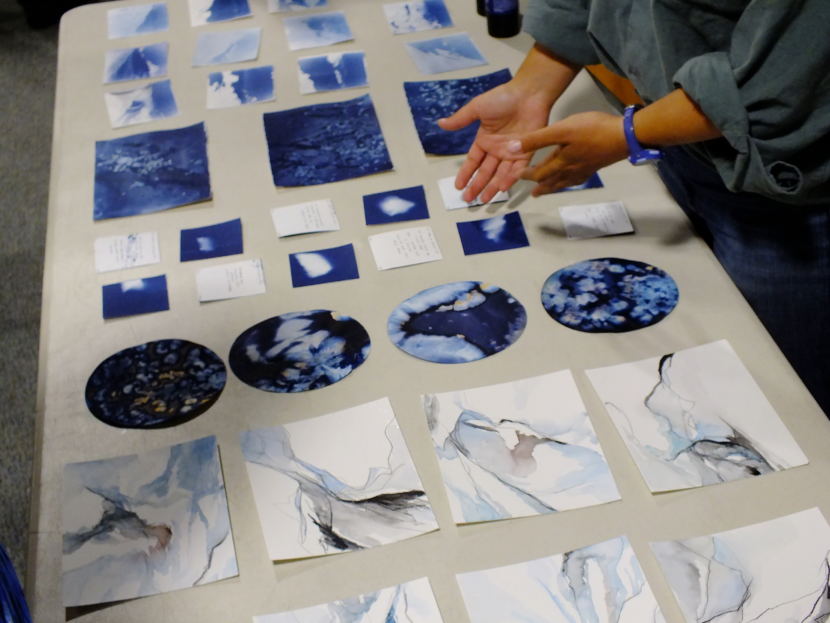 Hannah Perrine Mode describes how she created her art inspired by the Juneau Icefield and created with cyanotype and watercolors.