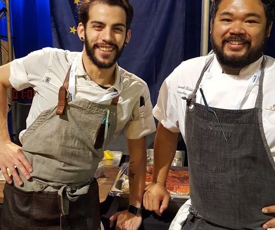 Sous chef Jacob Pickard and Chef Lionel Uddipa represented the Juneau restaurant Salt at the 14th annual Great American Seafood Cook-Off in New Orleans on Saturday, Aug. 5, 2017. The team won the contest.