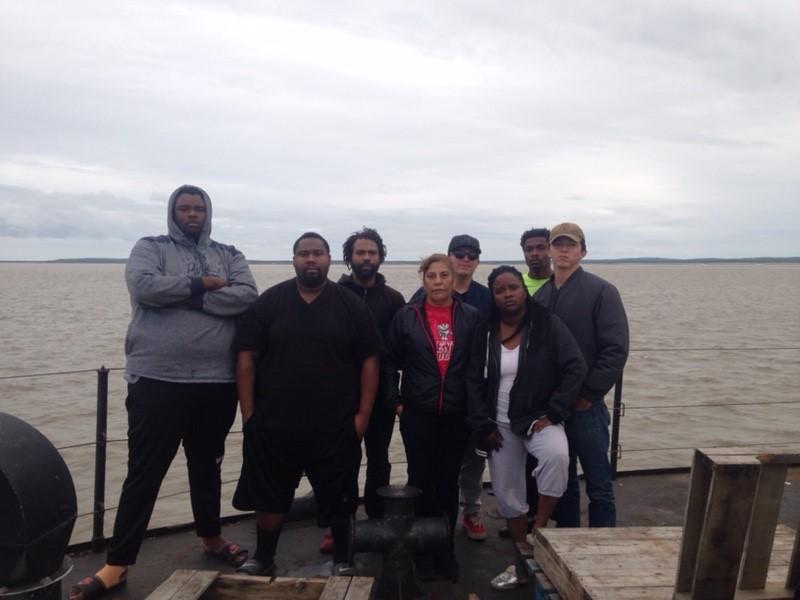 Some of the unpaid crewmembers of the F/V Akutan. Pictured here in late July outside Dillingham as they waited to get ashore and get home. (Photo courtesy Darlene Drummer)