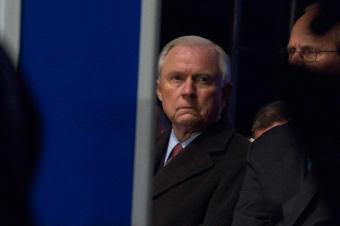 U.S. Attorney General Jeff Sessions attends the National Law Enforcement Officers Memorial Fund's 29th annual Candlelight Vigil on the Mall in Washington, D.C., on May 13, 2017.