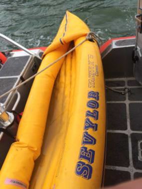 The Coast Guard spotted this inflatable floating unattended in Gastineau Channel on Oct. 4, 2017. It prompted concern that someone may be missing, though the owner was later identified safe and sound.