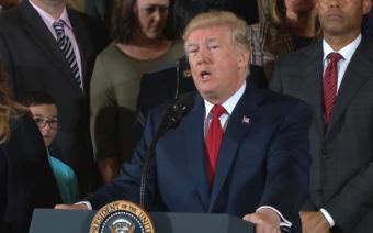 President Donald Trump delivering remarks after formally declaring the opioid crisis a national health emergency. (Screenshot of Whitehouse.gov video)