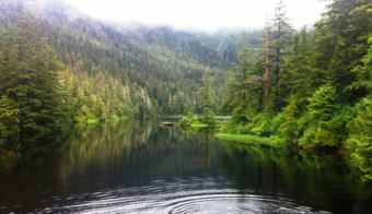 Ketchikan’s Carlanna Lake was created by a dam, and includes a popular hiking trail. The watershed is a backup source of water for the City of Ketchikan. (File photo by Leila Kheiry/KRBD)