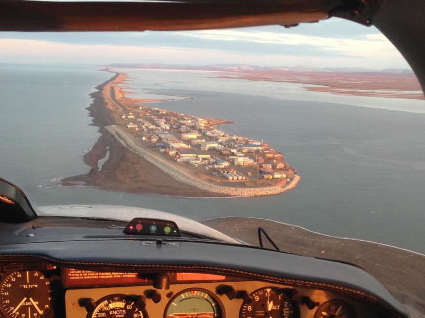 The village of Kivalina is one of several Alaska locales threatened by eroding coastlines and rising sea levels. (Photo by Joaqlin Estus/KNBA)