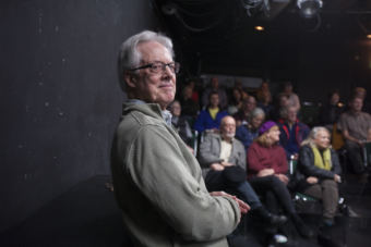 Dreaming Glacier Bay playwright Joel Bennett, during a sneak preview of his show on Wednesday, October 25, 2017 at Perseverance Theatre in Juneau, Alaska. (Photo by Rashah McChesney/Alaska's Energy Desk)