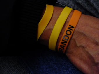 Don Cook wears wristbands that read 'Justice for Brandon'.