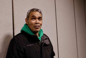 Keggulluk Earl Polk is featured in "We Breathe Again," a documentary that follows four Alaska Natives on their path through the healing process. Polk attended a screening of the film in Bethel in September. (Photo by Christine Trudeau/KYUK)