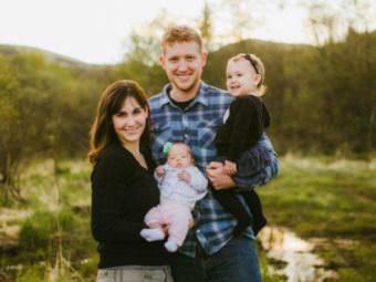 The remains of pilot Kyle Stevens, 31, were recovered Oct. 20, 2017, in the Yukon River near Russian Mission. He's pictured here with his widow Ella, and their two daughters, Kate, 2, and Lauren, 7 months. (Photo courtesy of Kako Retreat Center)