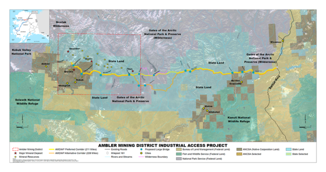 Ambler Mining District Industrial Access Project (Graphic courtesy Alaska Industrial Development and Export Authority)