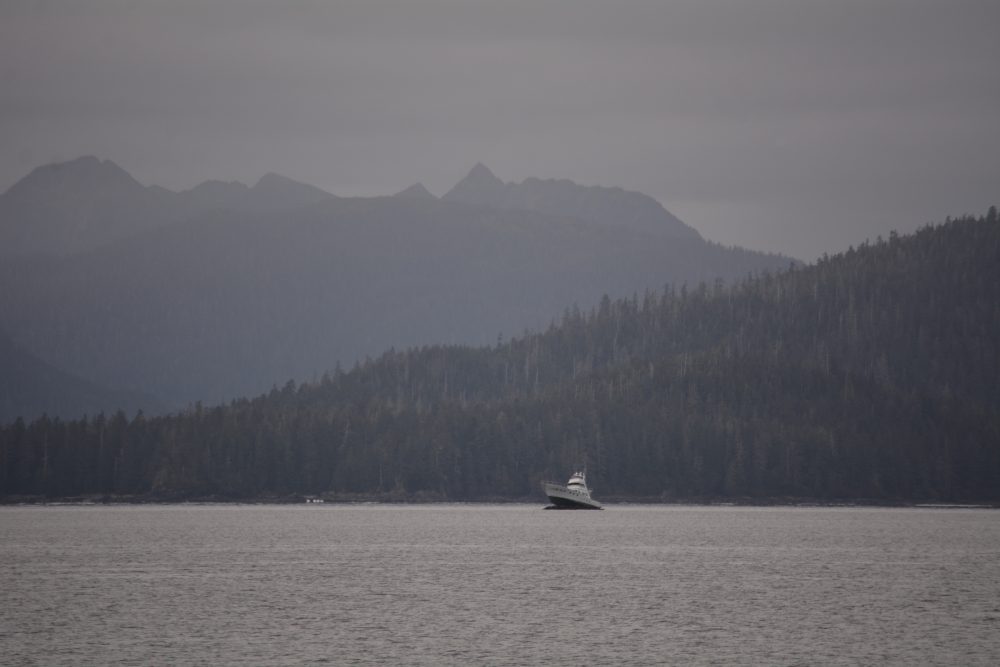 The Alaskan Dream is on the same rock it hit on October 7th. The owner will potentially attempt a salvage during next week’s high tide. (Photo courtesy Natural Resource Manager Steve Winker)