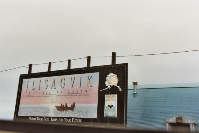 A 2005 advertisement for Iḷisaġvik College in Utqiaġvik, Alaska (Courtesy of ulalume)