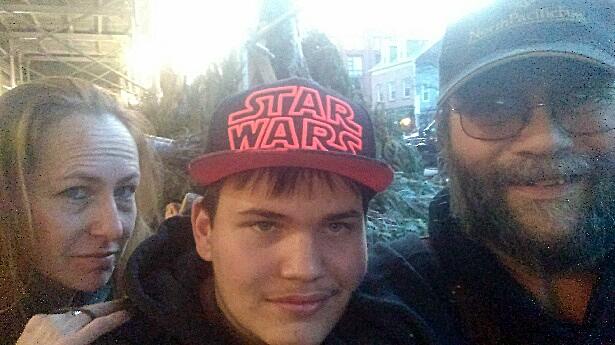 Michele, left, Cory and Tom Gilmartin pause for a selfie in New York City. (Photo courtesy Gilmartin family)