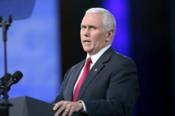 Vice President of the United States Mike Pence speaking at the 2017 Conservative Political Action Conference (CPAC) in National Harbor, Maryland. (Creative Commons photo by Gage Skidmore/Flickr)