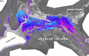 A 2017 map compiled by the City & Borough of Juneau shows the maximum expected inundation for an offshore tsunami caused by an earthquake. (Courtesy City and Borough of Juneau)