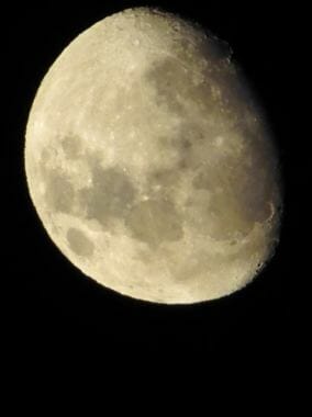 Almost 80 percent of the moon's face was visible on Saturday, Jan. 27, 2018, from Juneau.