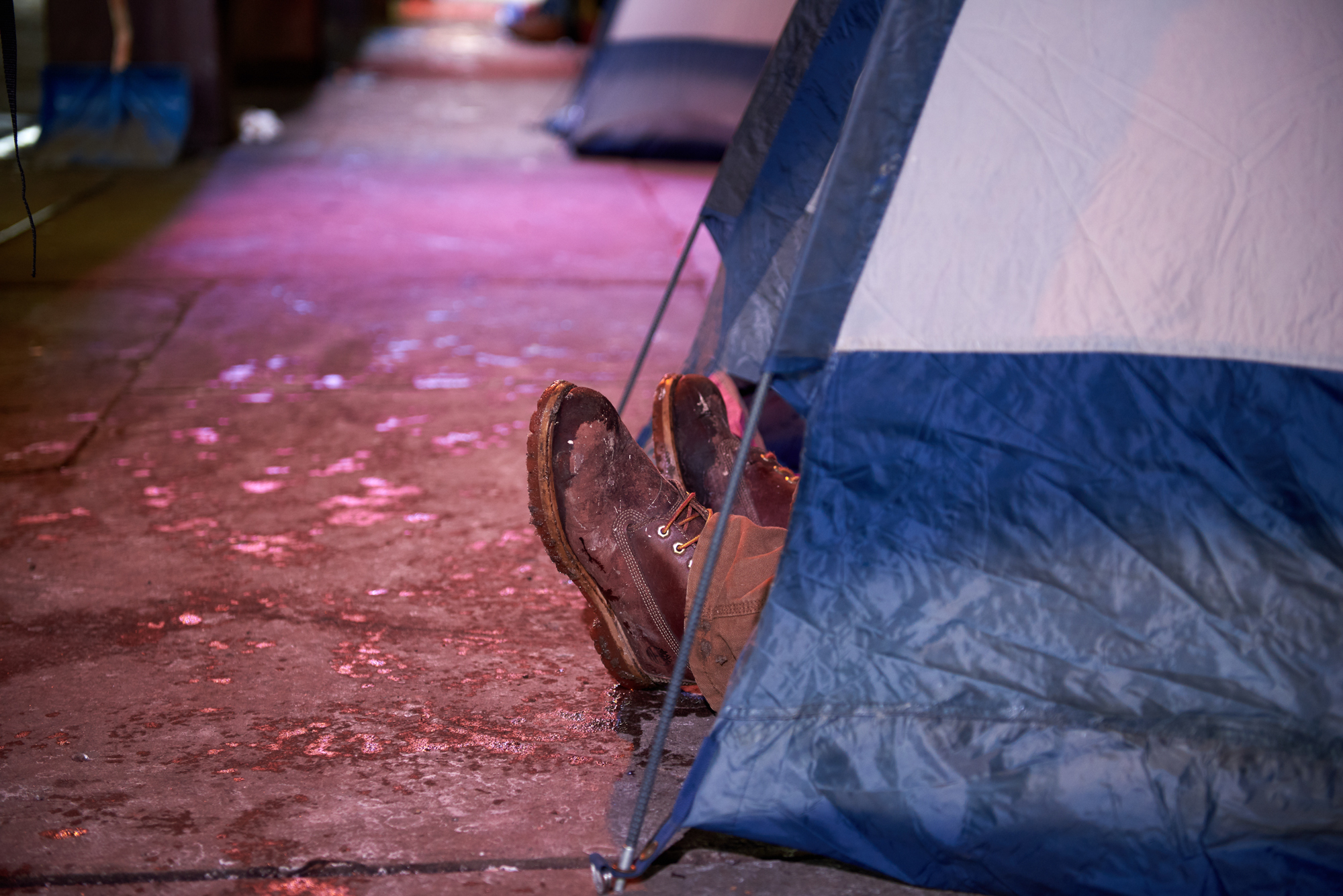 Proponents of medically supervised, indoor sites for opioid injection say such places would be much safer than tent encampments like this one — and could help people addicted to opioids transition into treatment and away from drug use. (Photo by Natalie Piserchio/WHYY)