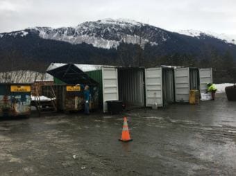 The city's temporary drop-off recycling area in Lemon Creek. (Photo courtesy City and Borough of Juneau)