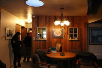 The energy assessors inventory a Juneau house. (Photo by Elizabeth Jenkins/Alaska's Energy Desk)