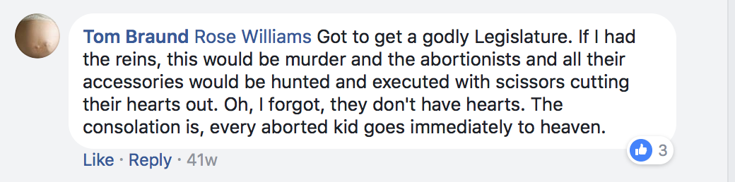 In this screen capture from Facebook, Tom Braund uses graphic language. describing his views on abortion. Gov. Walker announced Wednesday night that the Sutton resident is his second pick to fill a vacant state Senate seat.
