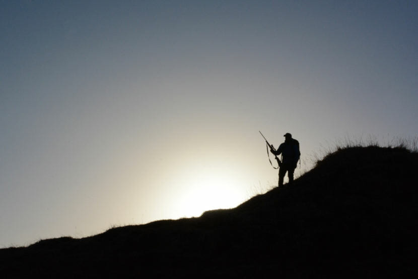 A hunter on Adak Island on Jan. 3, 2015.