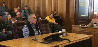 Former Rep. Charles Degnan, D-Unalakleet, testifies in favor of an income tax, March 2, 2018. The House Finance Committee heard public testimony over three days on the $5.3 billion portion of the state budget that it directly controls. (Photo by Andrew Kitchenman/KTOO)