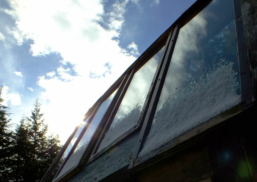 This North Douglas greenhouse, made entirely from discarded and upcycled materials, still needs more preparation for early spring use.