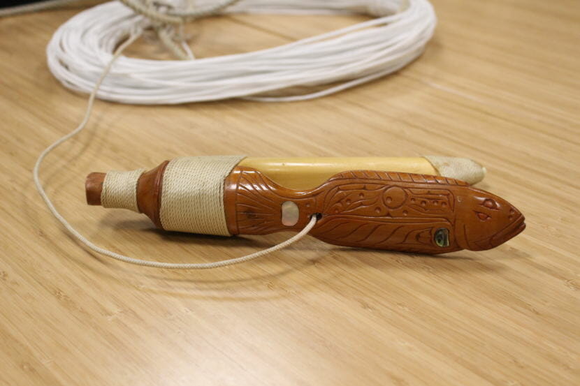 A traditional halibut hook at Sealaska Heritage Institute. Photo by Elizabeth Jenkins/Alaskas Energy Desk