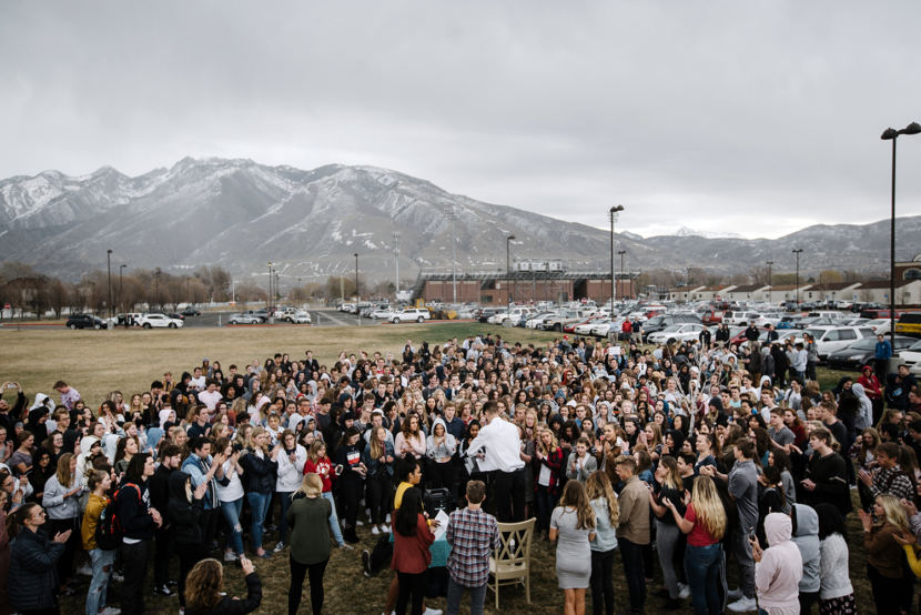 School Walkout from Corner Canyon High School in Draper, Utah.