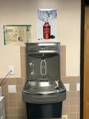 This is one of Petersburg’s water filling stations that are in the schools for students to use. (Photo courtesy Ginger Evans)
