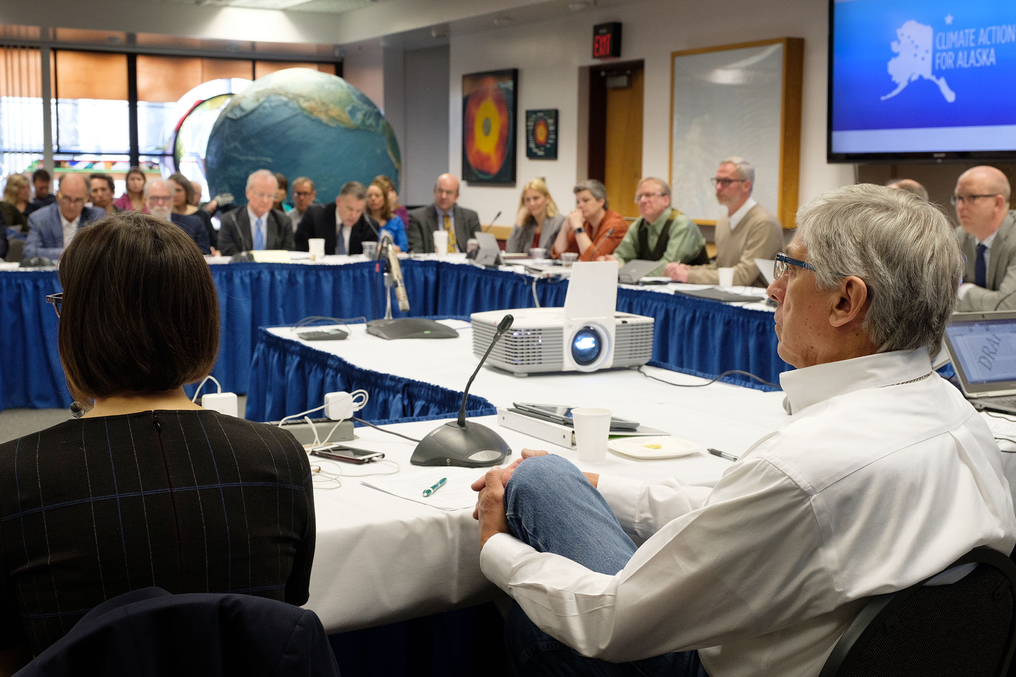 Meeting of Governor Walker's Climate Action Leadership team, chaired by Lieutenant Governor Byron Mallott, on the University of Alaska Fairbanks Campus, in Fairbanks, Alaska, April 12, 2018. (Photo by David Lienemann/Office of Governor Bill Walker)