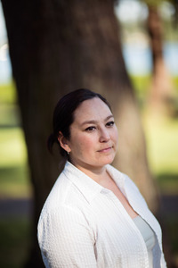 Rene Schimmel has worked to give her son a Native Alaskan identity, while struggling herself with the lingering effects of cultural destruction that traumatized previous generations of their family. (Photo by Mike Kane for NPR)