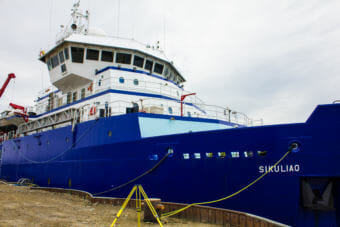 R/V Sikuliaq docks in Nome (File photo by Emily Russell/KNOM).