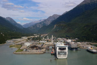 Skagway, as it appeared from the air, in 2015.