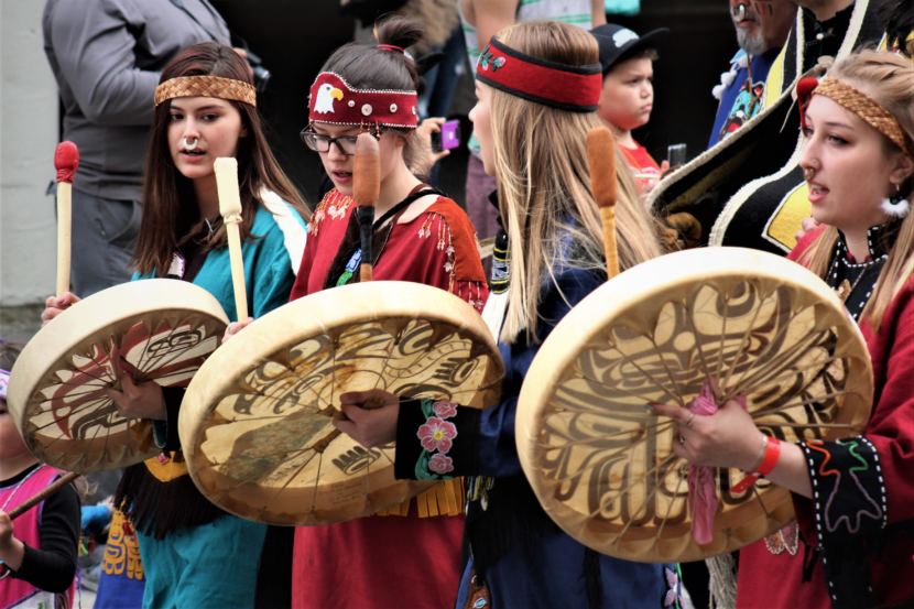 Celebration 2018 grand processional June 6, 2018, Juneau. (Photo by Adelyn Baxter)