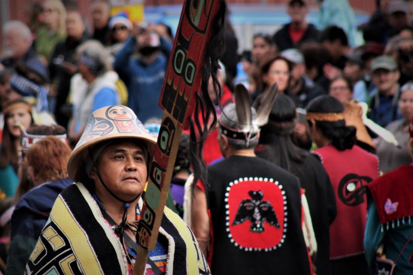 Celebration 2018 grand processional June 6, 2018, Juneau. (Photo by Adelyn Baxter)