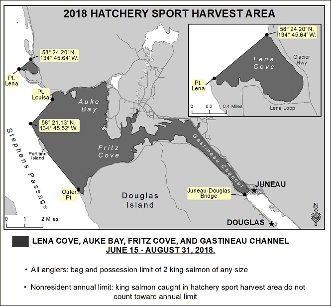 Juneau hatchery king catch areas