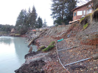 Erosion along the Mendenhall River. (Photo courtesy of City and Borough of Juneau)