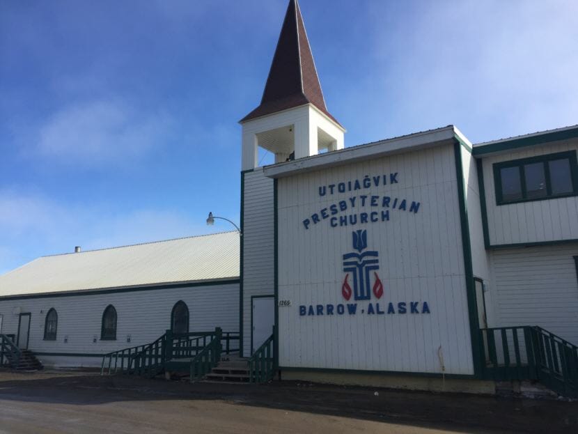 The Presbyterian Church had Utqiaġvik in its name before the vote, but the side of the building still has the location as Barrow, Alaska.
