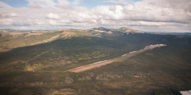 Donlin runway and camp site in summer 2014.