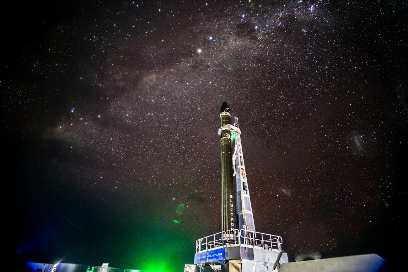 Rocket Lab Electron on the pad at LC-1. (Photo courtesy of Rocket Lab)