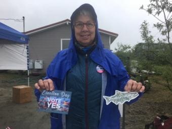 Bethel resident Beverly Hoffman is one of a handful of community members educating the community about Stand For Salmon.
