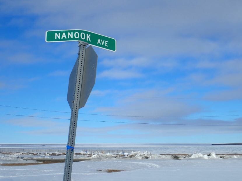 Street sign in Kaktovik