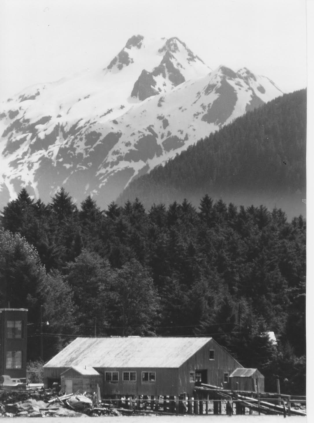 The original mill building, constructed in 1934. (Photo courtesy Sitka Sound Science Center)