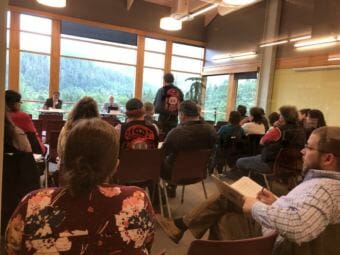 The consultation held in the Ketchikan Public Library on August, 3, 2018. (Photo by Liam Niemeyer/KRBD)