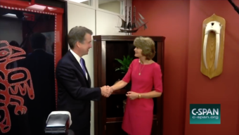 C-SPAN captured U.S. Supreme Court nominee Brett Kavanaugh meeting with Sen. Lisa Murkowski at her office in Washington, D.C., on Aug. 23, 2018. Then, they continued meeting behind closed doors.