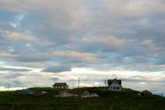 Houses in Pilot Point on a summer night. (Photo by Mitch Borden/KDLG)