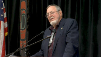 U.S. Rep. Don Young, R-Alaska, speaks at a Native Issues Forum on Wednesday, Aug. 1, 2018, at Elizabeth Peratrovich Hall in Juneau. The forums are put together by the Central Council of Tlingit and Haida Indian Tribes of Alaska.